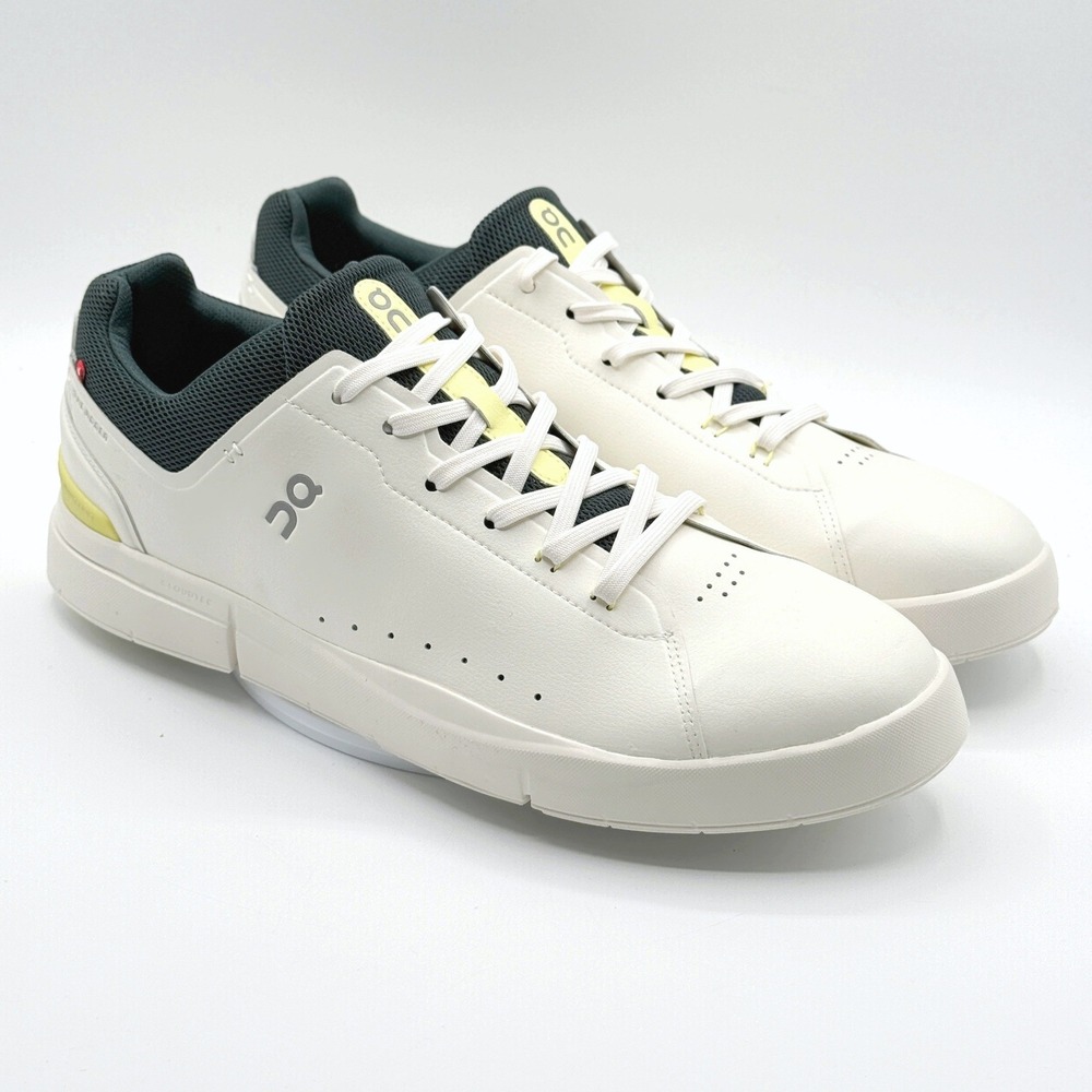 ON The Roger Advantage Sneakers Size 14 Mens White Leather/Green NEW